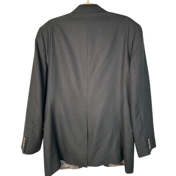 Ralph Lauren Mens 44R 2-Button Blazer 100% Wool Suit Jacket Dark Gray Black EUC - Picture 2 of 7